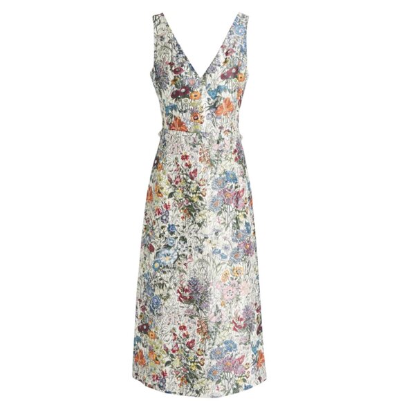 Tory Burch Ronda embellished  silk and cotton-blend midi dress Size 2 NEW - Picture 6 of 13